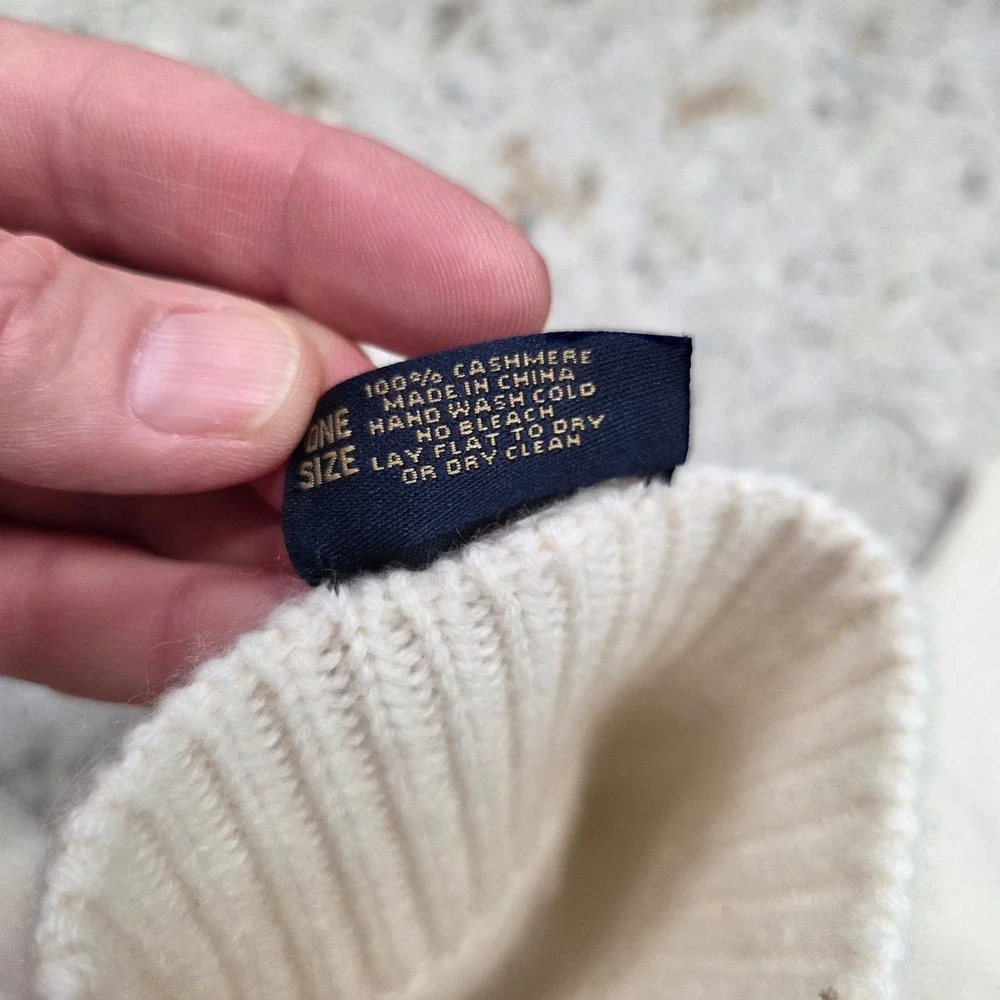 Brooks‎ Brothers 100% Cashmere Cable Knit Gloves Cream Ivory One Size Winter